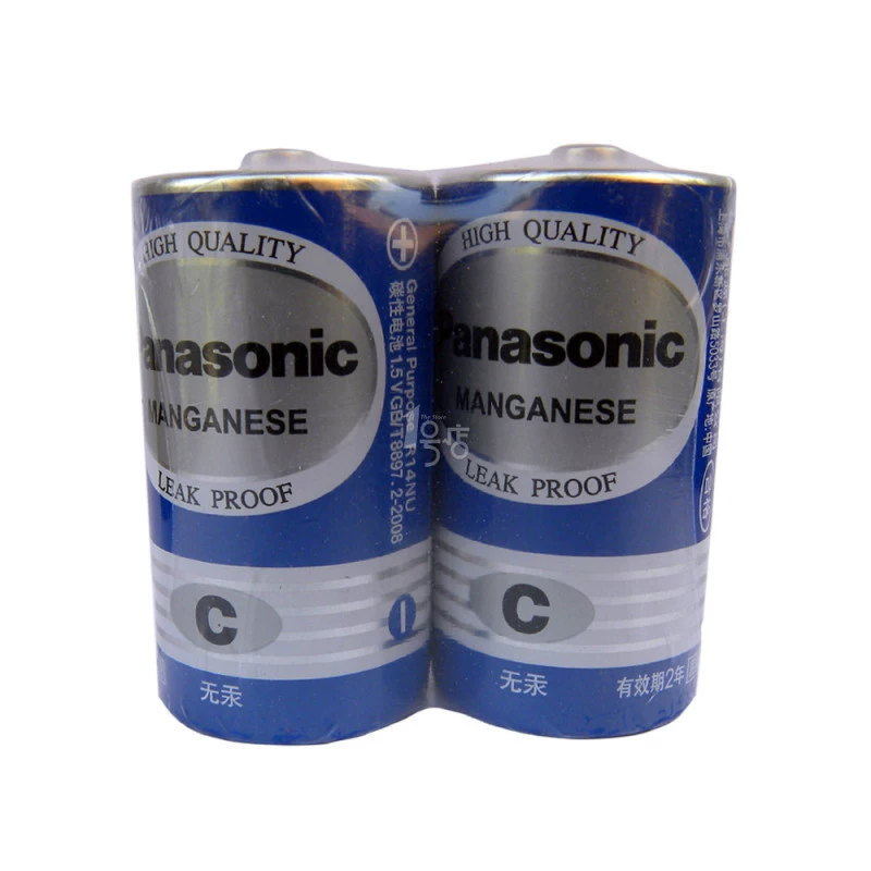 Panasonic No. 2 Cтип карбон-основной сухой батареи 2 R14NU включает фонарь для фонарика