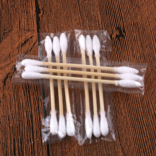 Factory Direct supply bag cotton swab 3 PCs double-headed cosmetic cotton stick hotel pedicure bath independent packaging cotton swab