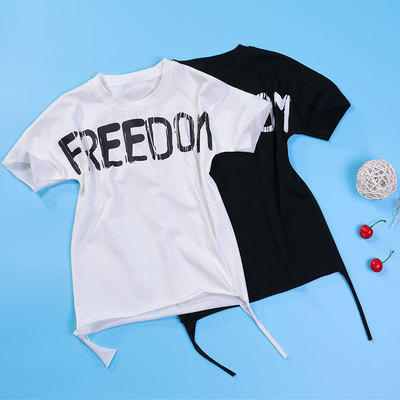 Spring Summer Boys Children Thin casual pure cotton T-shirt letter printing T-shirts ventilation jacket Primer Short sleeved