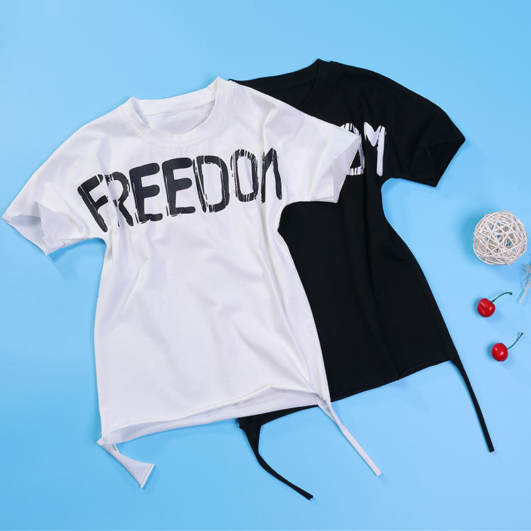 Spring Summer Boys Children Thin casual pure cotton T-shirt letter printing T-shirts ventilation jacket Primer Short sleeved