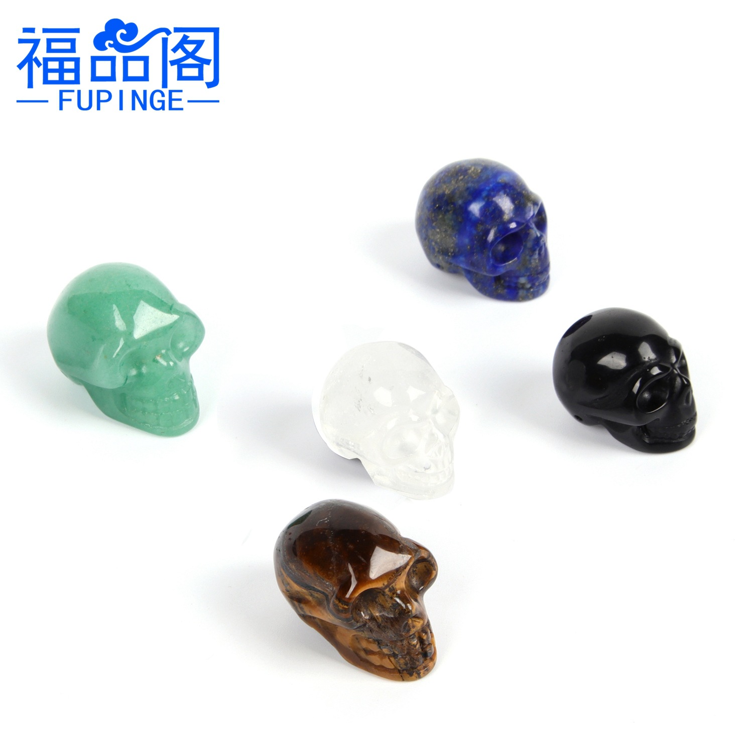 natural Crystal Skull Decoration crystal carving Skull three-dimensional Ornaments Foreign trade Exit gemstone handicraft