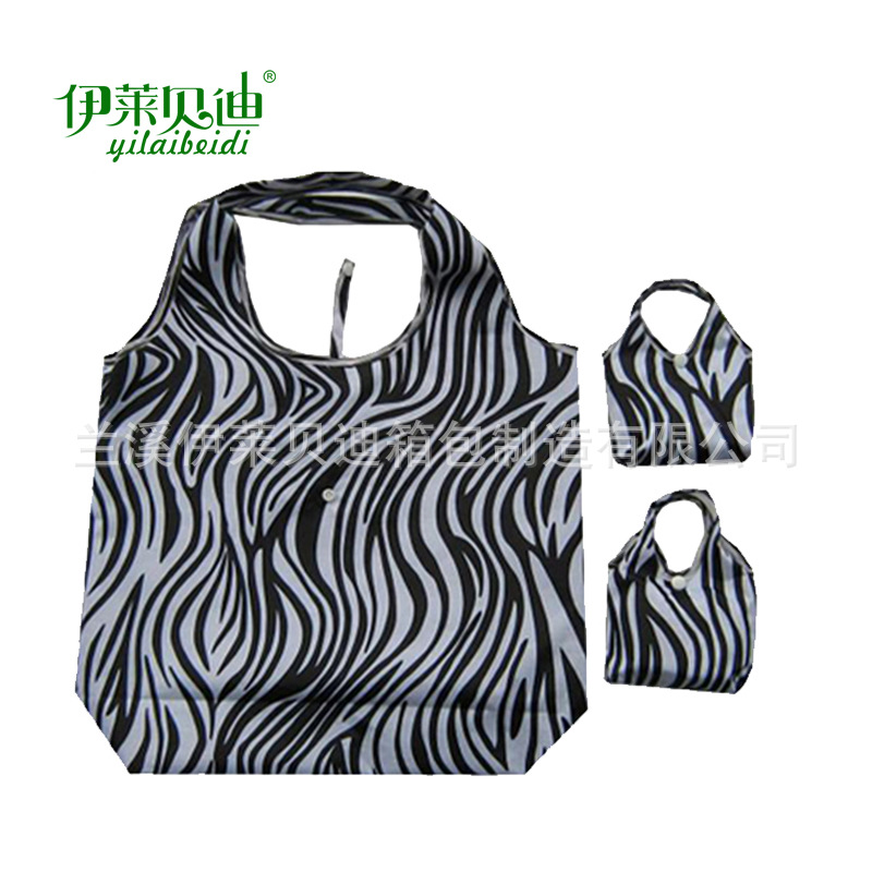 批发伊莱贝迪背心袋 环保涤纶印花折叠购物袋厂家定做logo