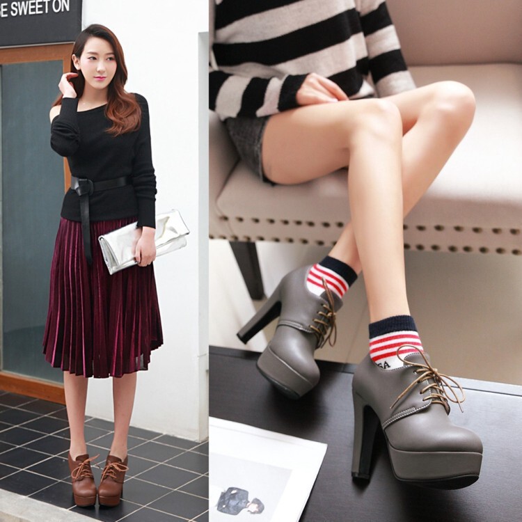 Spring and autumn new strap women's shoes Mary Jane round head extra large size single shoes thick heel waterproof platform foreign trade shoes a generation of hair