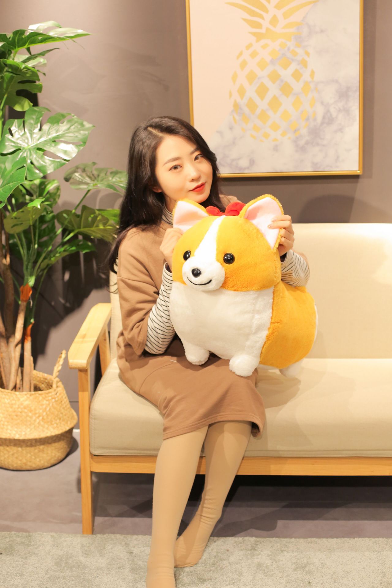 新款短腿桃心屁股柯基公仔