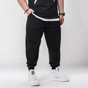 K70711 Solid Color Slant Pocket Loose Large Size Elastic Casual Trousers Elastic Student Sweatpants Fashion Brand New