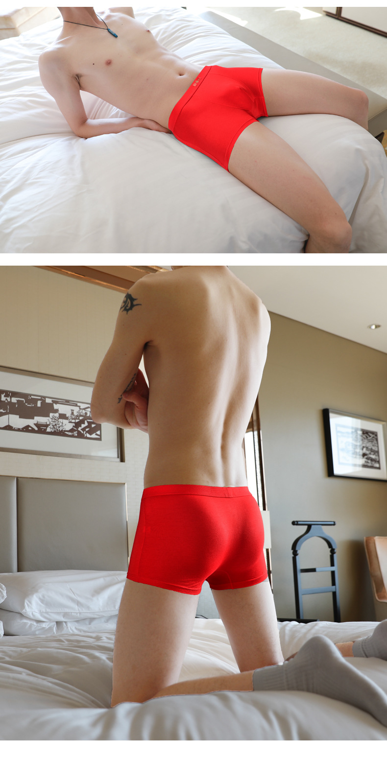 Boxer uomo in modal rosso vivo biancheria intima comoda_voghion.com