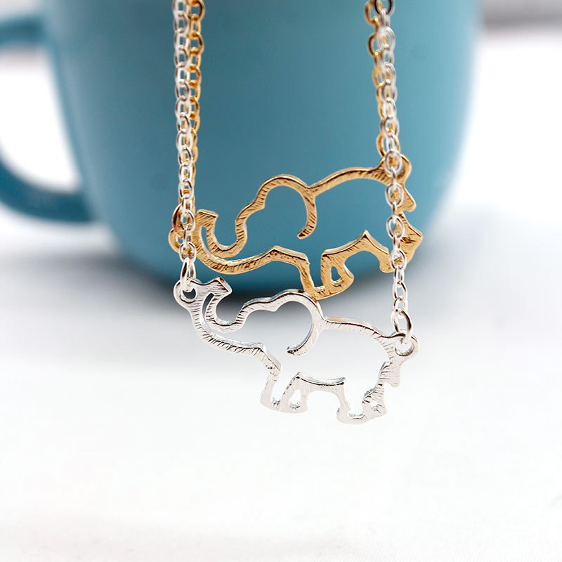 cable chain Chain Type IG Style Cute Elephant Alloy Plating Hollow Out Women's Necklace
