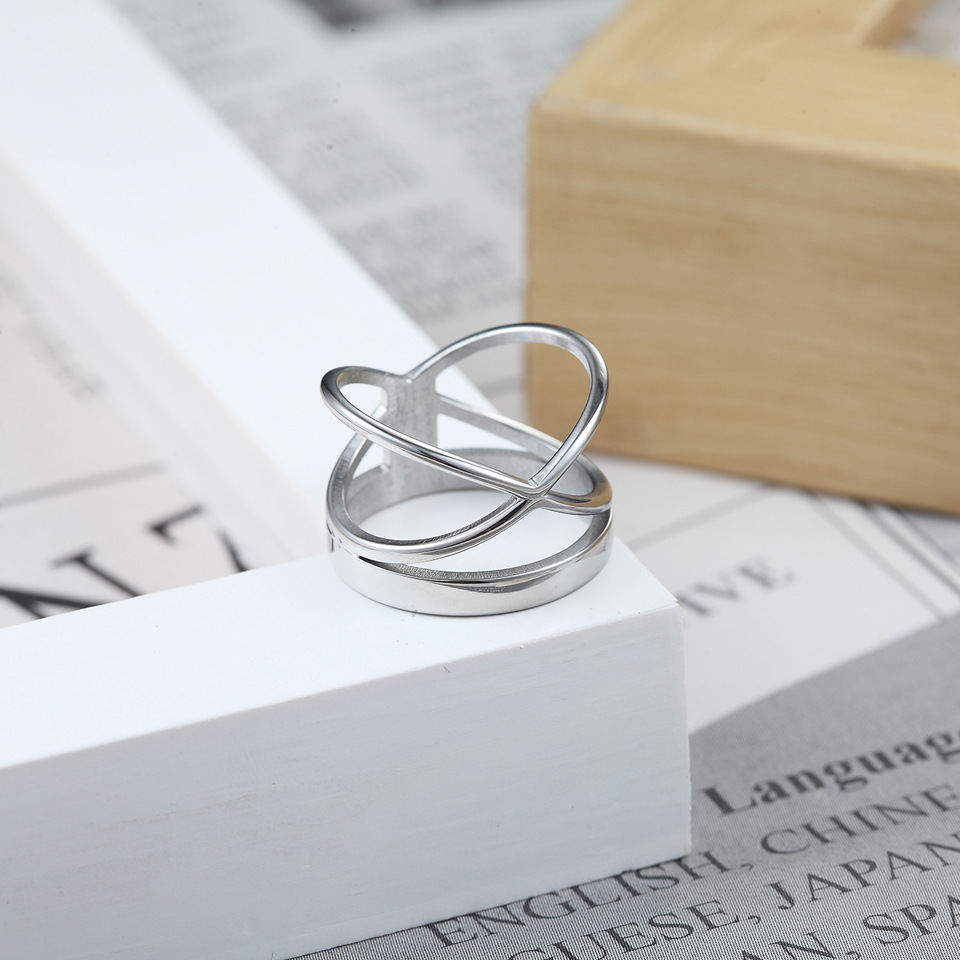 Rings Classification Real Gold Plated Geometric 304 Stainless Steel Simple Style Waterproof Non Tarnish Rings