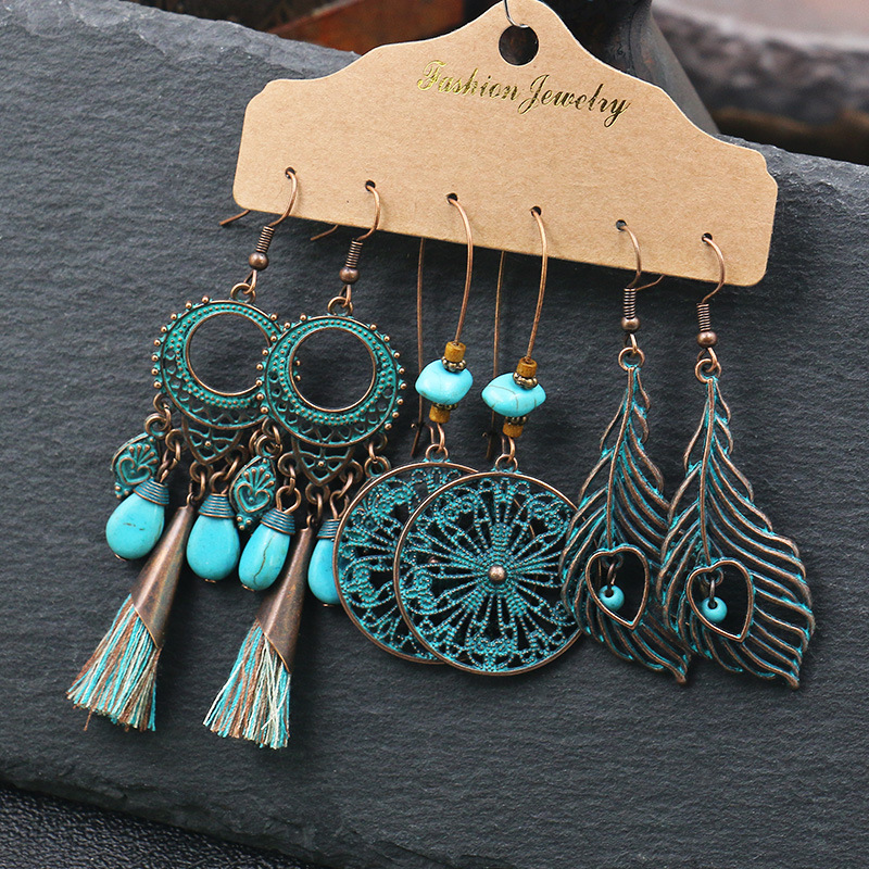 Ethnic Style Geometric Tassel Alloy Plating Women's Drop Earrings display picture 3