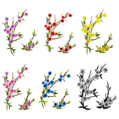 Perfect Embroidery Supplies - Colored Embroidered Edge Fabric Patch for Denim Clothes - Water-Soluble Plum Blossom Trendy New Product