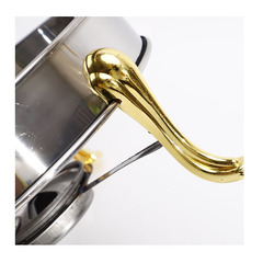 Adjustable Solid Alcohol Stove with Thick Stainless Steel Apple Dryer Pot, Dual-Ear Hot Pot Soup Pot, Gold and Silver Color Hotel Supplies