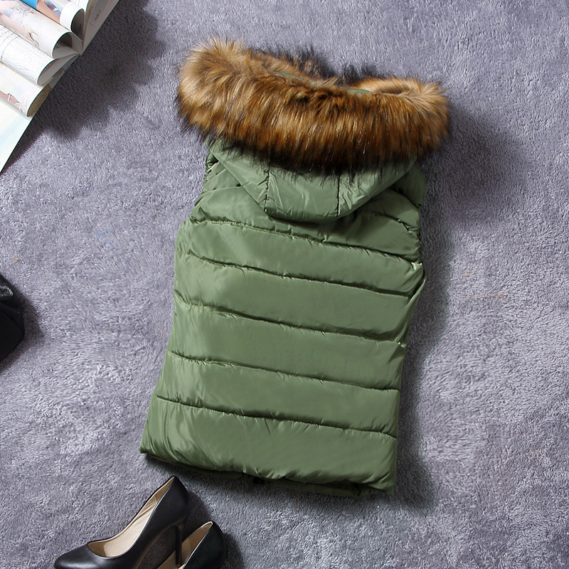 Gilet à capuche pour femme, gilet d'hiver chaud pour femme, gilet d'hiver chaud en coton pour femme_voghion.com