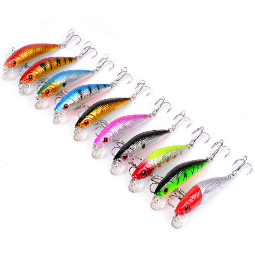 10 Colors Sinking Minnow Lures Deep Diving Minnow Lures Fresh Water Bass Swimbait Tackle Gear