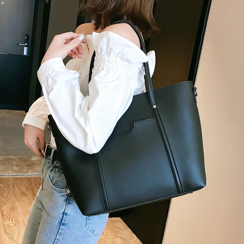 Khaki, Yellow, Black Color Large Size Large Pu Leather Vintage Style Tote Bag Shoulder Bag