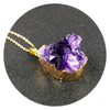 Organic crystal with amethyst, natural ore, pendant, necklace