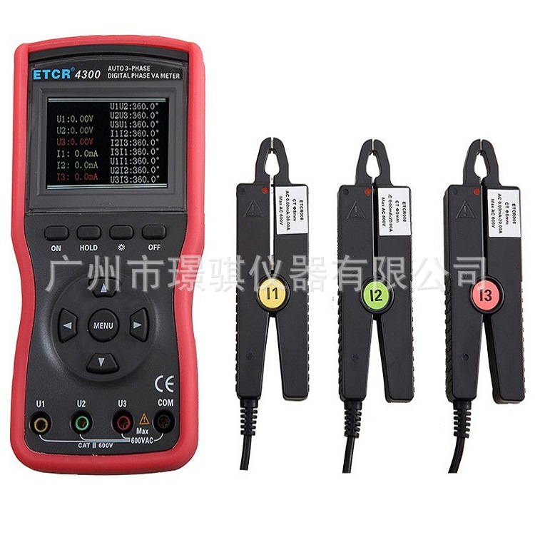 交流电压间相位测试仪ETCR4300智能型三钳数字相位伏安表使用方法