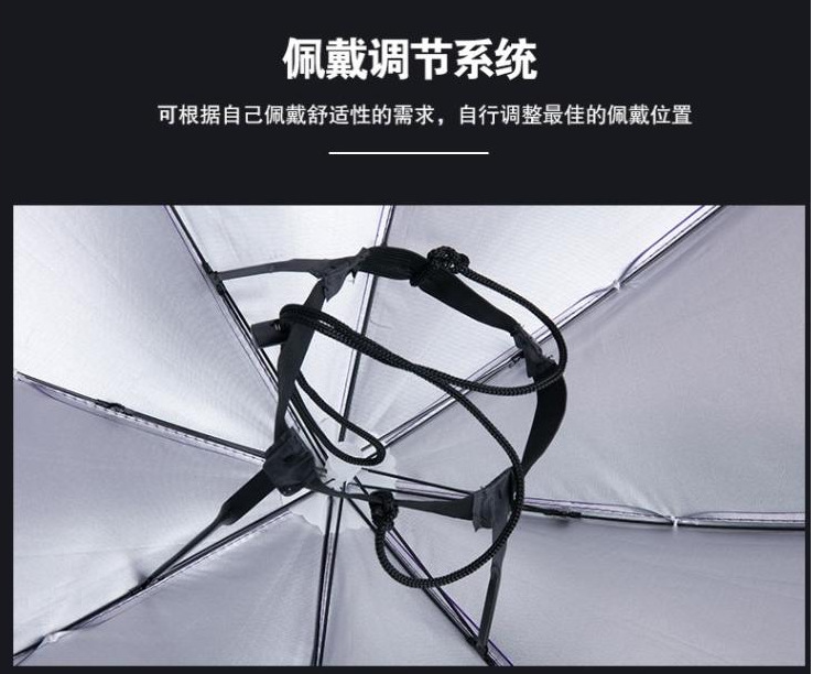 伞帽头戴遮阳钓伞雨伞帽防紫外线防风钓鱼伞冒防晒帽子