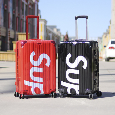 sup行李箱萬向輪鋁框拉杆箱小清新爆款 純pc旅行箱男女學生皮箱