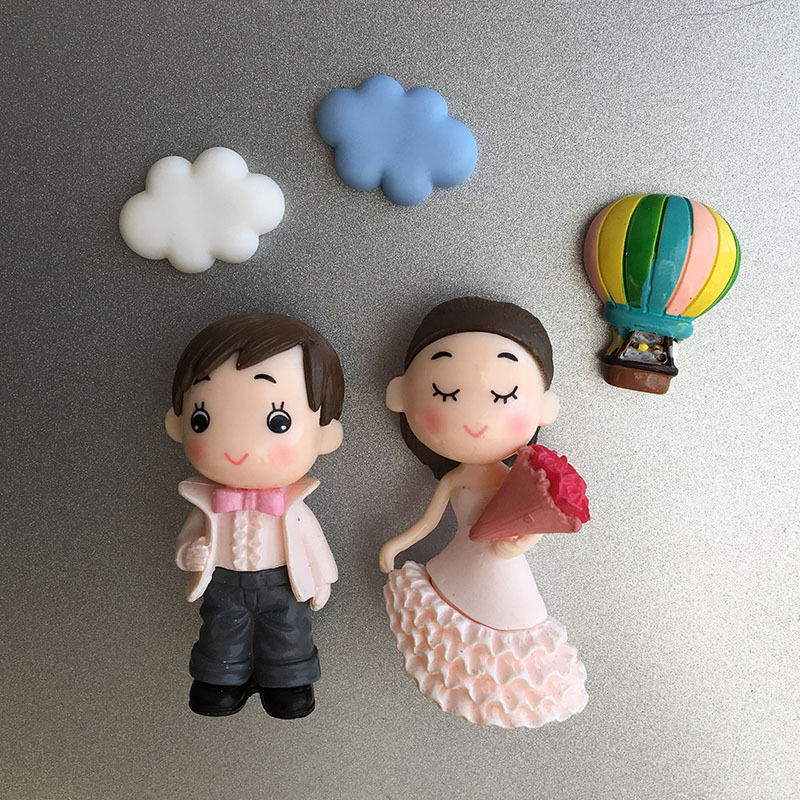 浪漫情侣冰箱贴磁贴创意日本韩国3d立体卡通可爱一套磁性家居饰品|ru