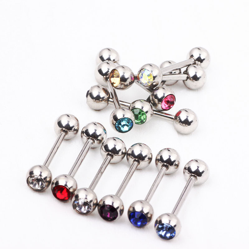 European and American Fashion Dumbbell Titanium Steel Tongue Stud Earrings Wholesale Cross-Border Piercing Jewelry detail image 8