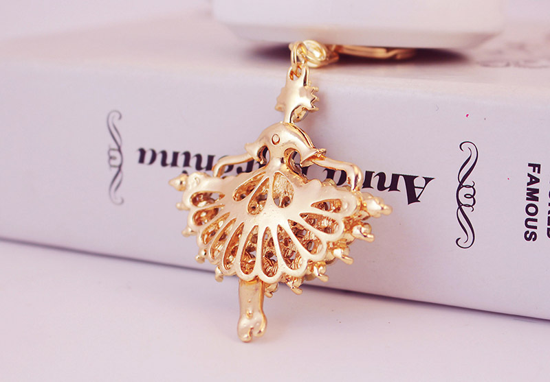 39g Weight Alloy, Metal Material Angel Pattern Unisex Gender Lake Blue, White, Red Color Ballet Girl Metal Pendant Keychain 10