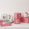 Creative wooden Scandinavian desk calendar, white decorations