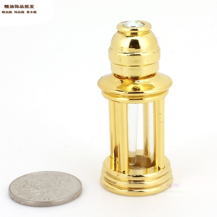 Fabricante suministra frascos de perfume de 3 ml de Oriente Medio, frascos vacíos, frascos de metal tallado para cosméticos, frascos de aceite esencial, frascos recargables en stock.