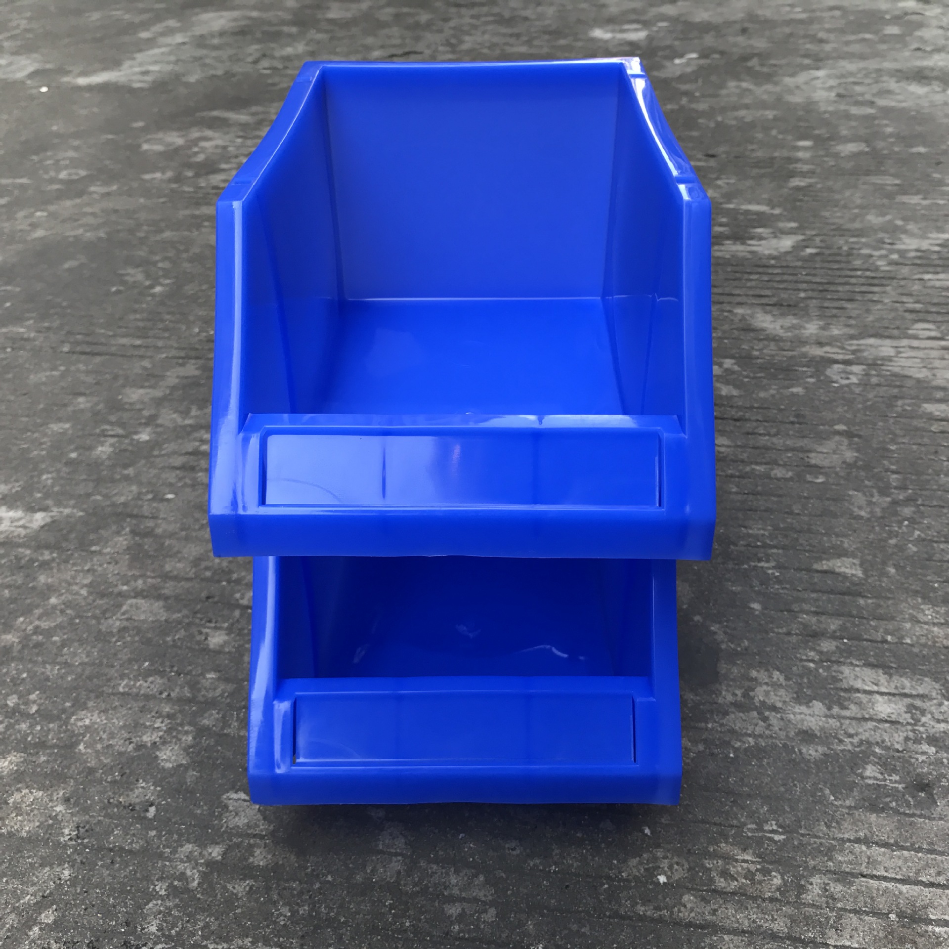 250*150*120蓝色塑料斜口盒 螺丝收纳盒 电子元件盒 组立式物料盒