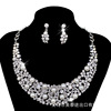 Chain, accessory for bride, necklace and earrings, set, wedding dress, European style, 2 piece set