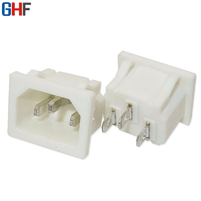 AC电源插座 AC-05 白色卡式品字插座 国标品字尾AC插座 DB-14 C14