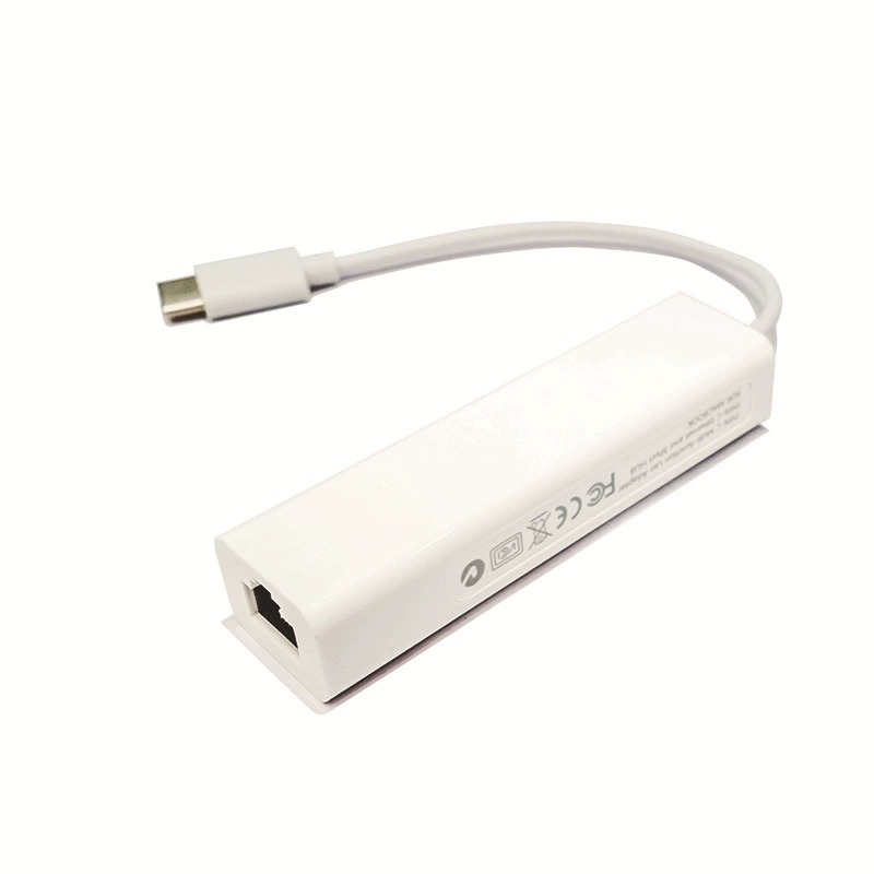 Кабельная розетка Type-C к сетевому кабелю хаб бесплатный USB 2.0 Type-C к 100M сетевой карте+Хаб на 3 порта