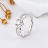 Adjustable ring suitable for men and women heart shaped for beloved, accessory for St. Valentine's Day, silver 925 sample