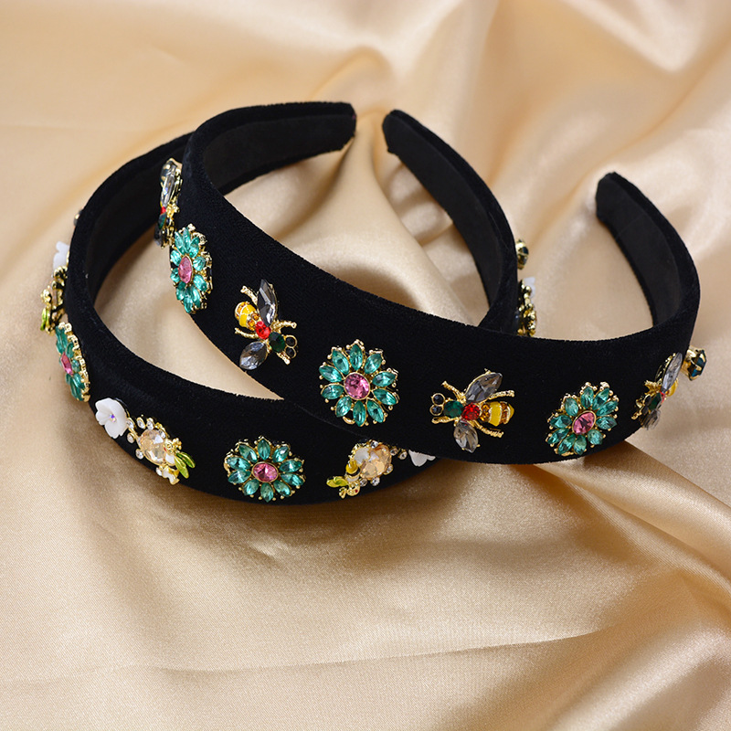 Baroque Headband Fashion Temperament Ball Personality Exaggerated Court Geometric Crystal Full Diamond Hair Accessories Bride Headband display picture 1