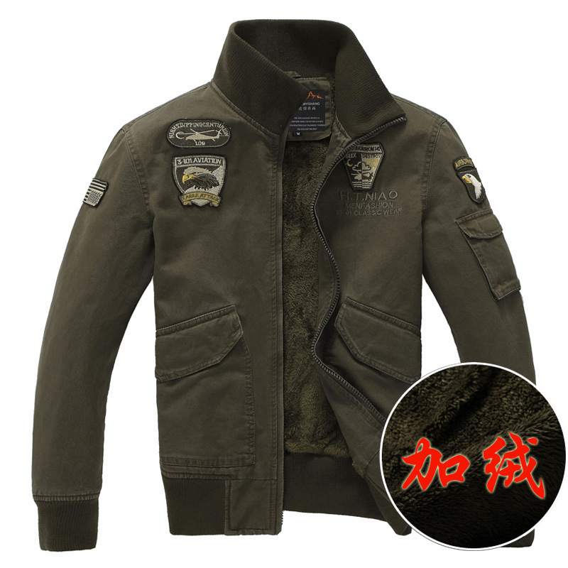 Nuevo cross-border al por mayor de algodón puro chico duro lavado ropa de trabajo juventud engrosada polar forrado chaqueta casual caliente de los hombres de Amazon