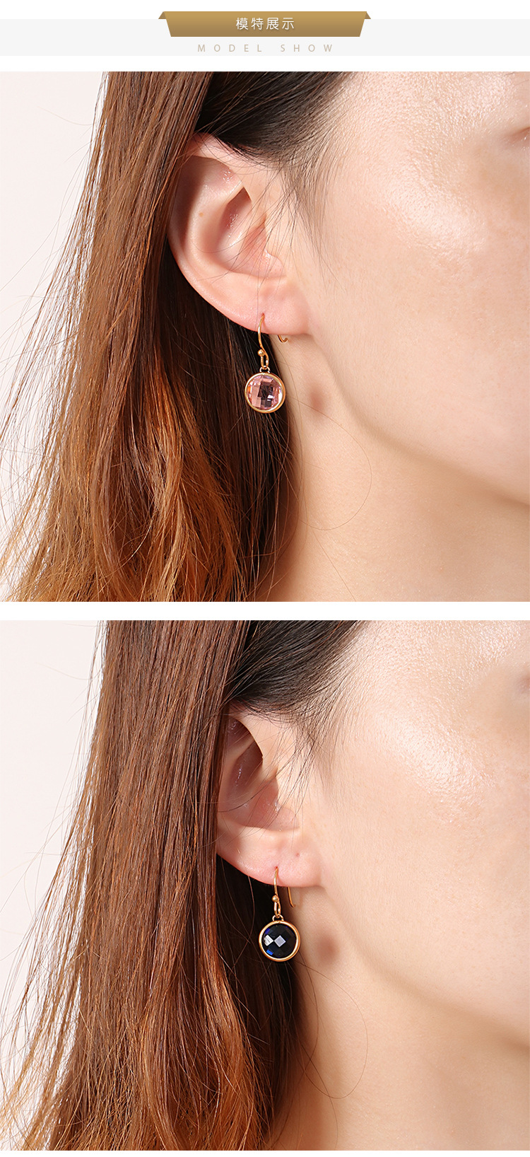Waterproof Non Tarnish, Plating Craft PVD Coated 18K Gold Plated Geometric Titanium Steel Korean Style Waterproof Non Tarnish Earrings
