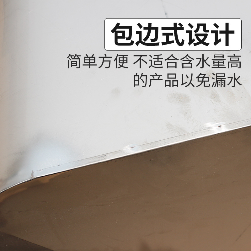 Camión de alimentación de acero inoxidable de granja de cerdos Diseño de bordes Camión de alimentación de empuje manual de una sola manija Camión de transporte agrícola Camión de alimentación