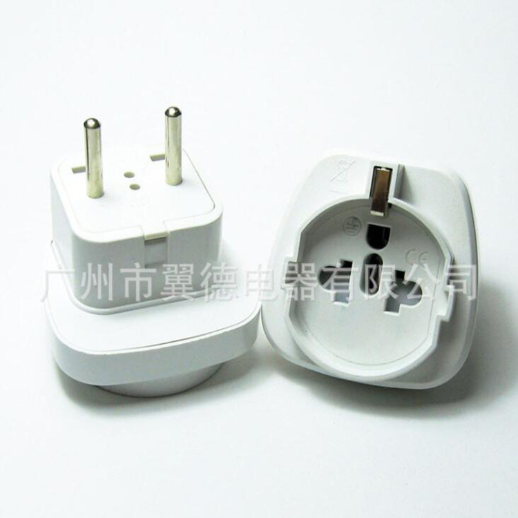 翼德欧标转换插头 美式转欧式旅行转换插头 欧规插脚转换头批发