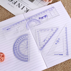 Factory Direct Sales Creative Cartoon Primary School Student Transparent Ruler Set Learning Stationery Ruler Gift Set Wholesale Children's Gift