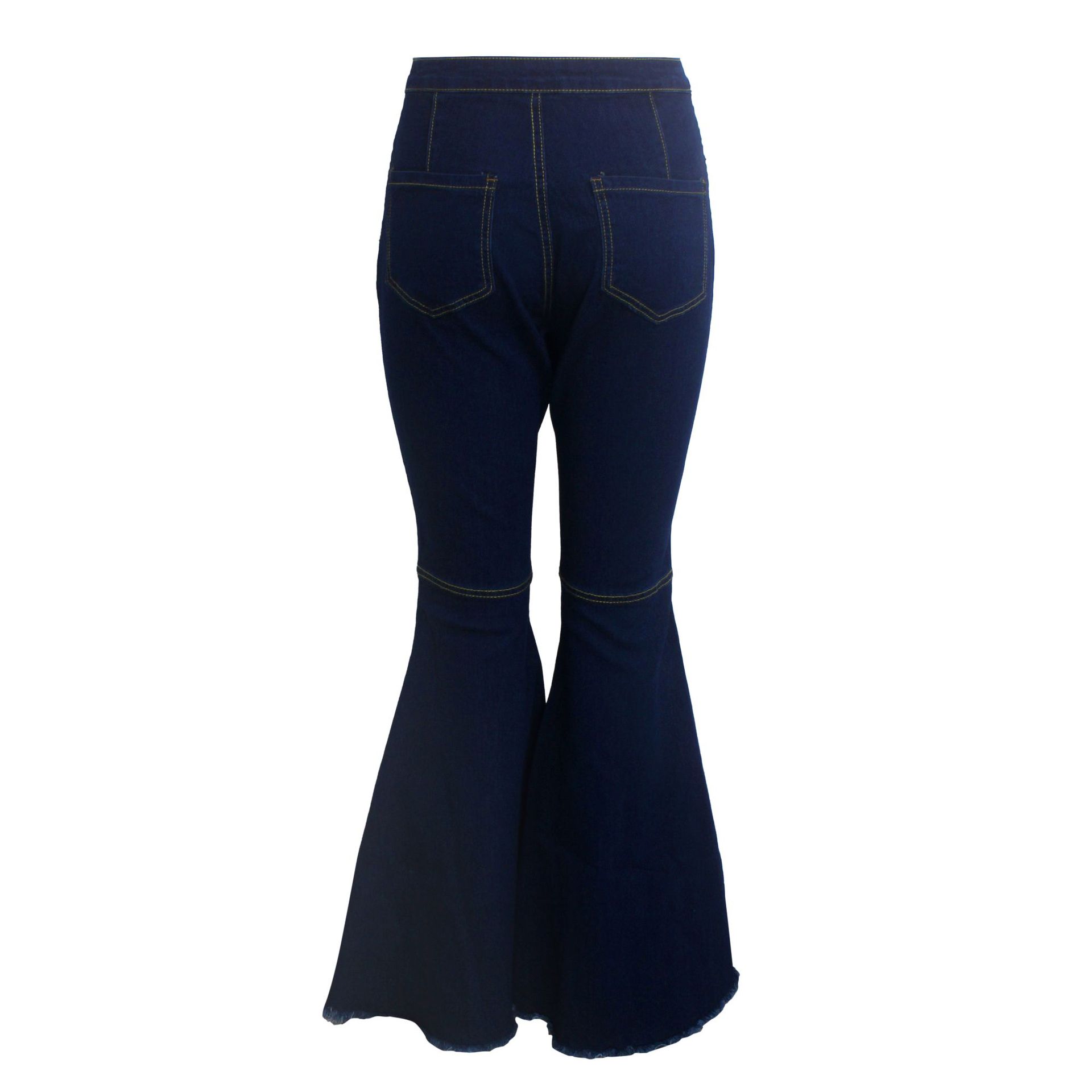 High-Waist All-Match Slim Stretch Denim Flared Pants NSSF64053