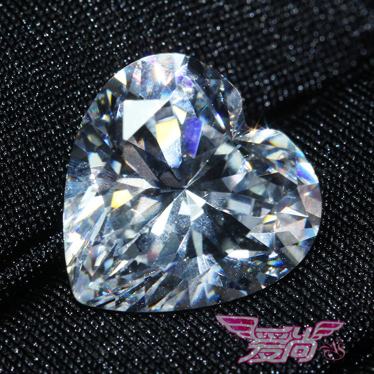 White transparent diamond colorless gemstone heart shaped…
