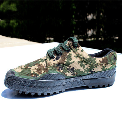 厂家直销 学生军训劳保鞋/迷彩帆布胶鞋/解放鞋/户外鞋 男女均可