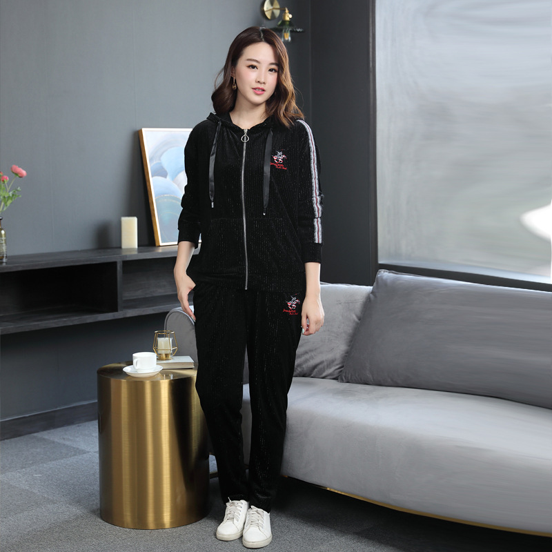 9312M#亮絲休閑套裝 胖妹妹大碼女裝居家運動兩件套裝廠家讓利清