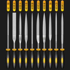 Direct Manufacturer Sales Diamond File Knife, Two-Color Handle Combination File, Shaping File, Electroplated Alloy File, Small File Tool