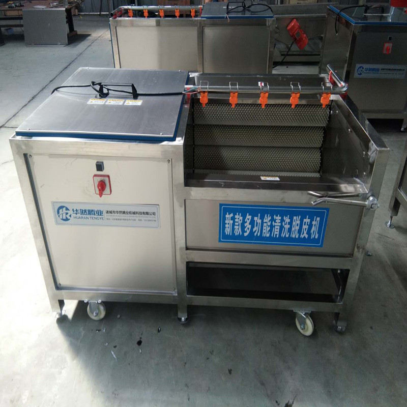 毛辊式清洗机 小型土豆去皮机 毛辊清洗流水线去皮清洗机