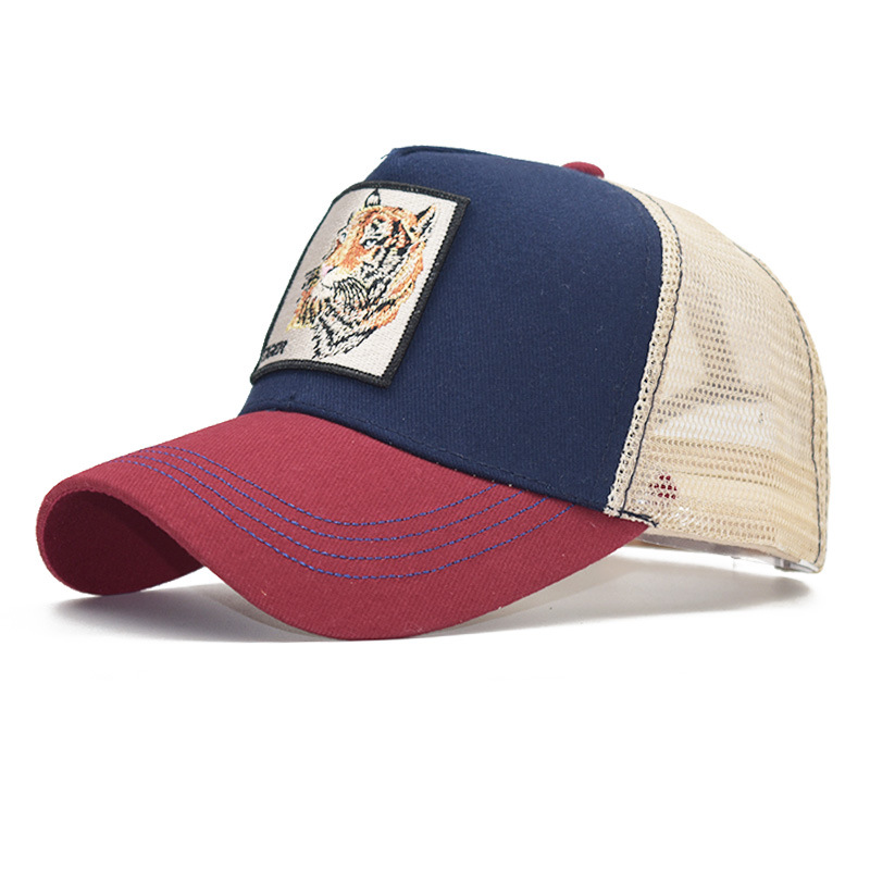 Popular Amazon bordado animal de algodón de malla gorra de béisbol de las mujeres de los hombres de deportes al aire libre gorra enarbolada