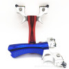 Slingshot, red blue resin with flat rubber bands, wholesale