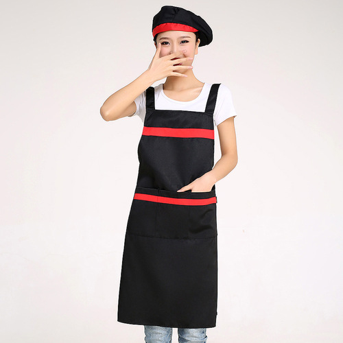 Chef overalls Apron custom logo fruit shop supermarket tea hot pot catering work clothes strap waist print customized