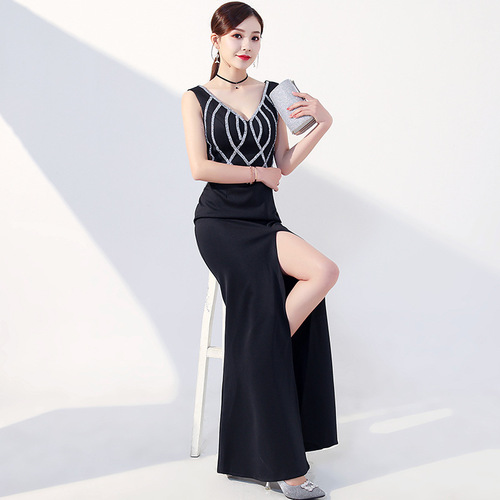 Evening dresses vestido de noche Nightclub sexy dress long shoulders low chest evening dress nightclub work bag hip skirt