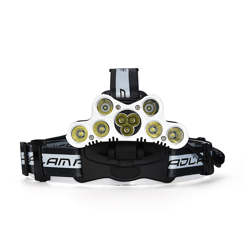 天狼眼跨境爆款 T6充电9LED头灯 7LED强光远射露营USB夜钓头灯|ms