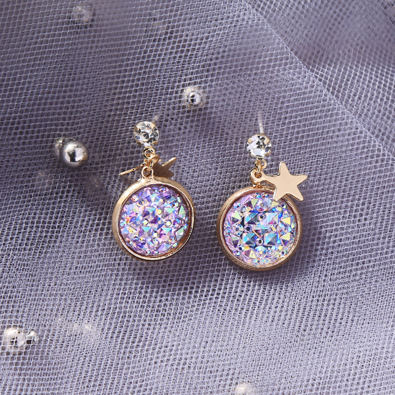 Geometric Round Earrings Creative Fantasy Starry Sky Earrings display picture 1